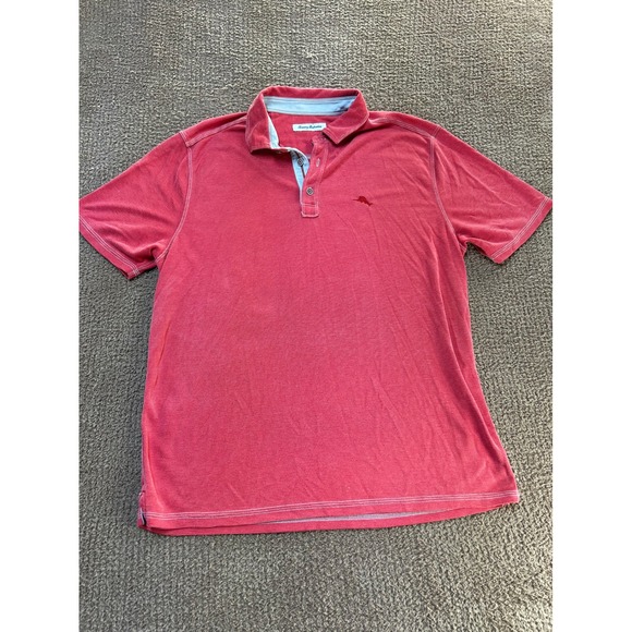 Tommy Bahama Other - Tommy Bahama Mens Red Tencel Blend Short Sleeve Polo Shirt ST225393 Size L